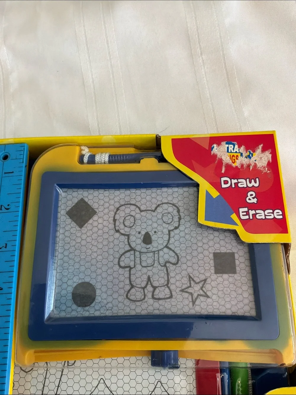 2-Pack Kids Magnetic Draw & Erase Boards - Yellow and Red